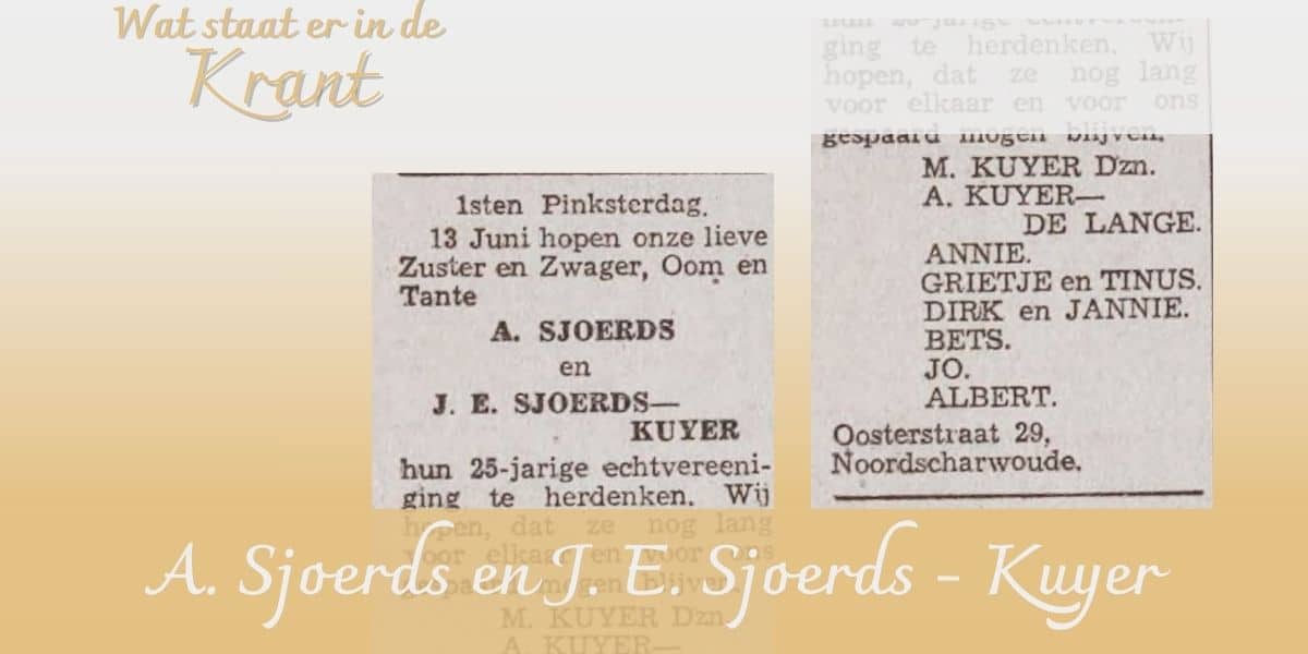 Een Gouden Vondst: De Advertenties van A. Sjoerds en J. E. Sjoerds-Kuijer