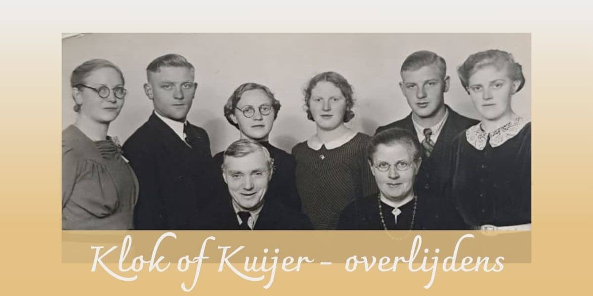 Klok of Kuijer – overlijdens