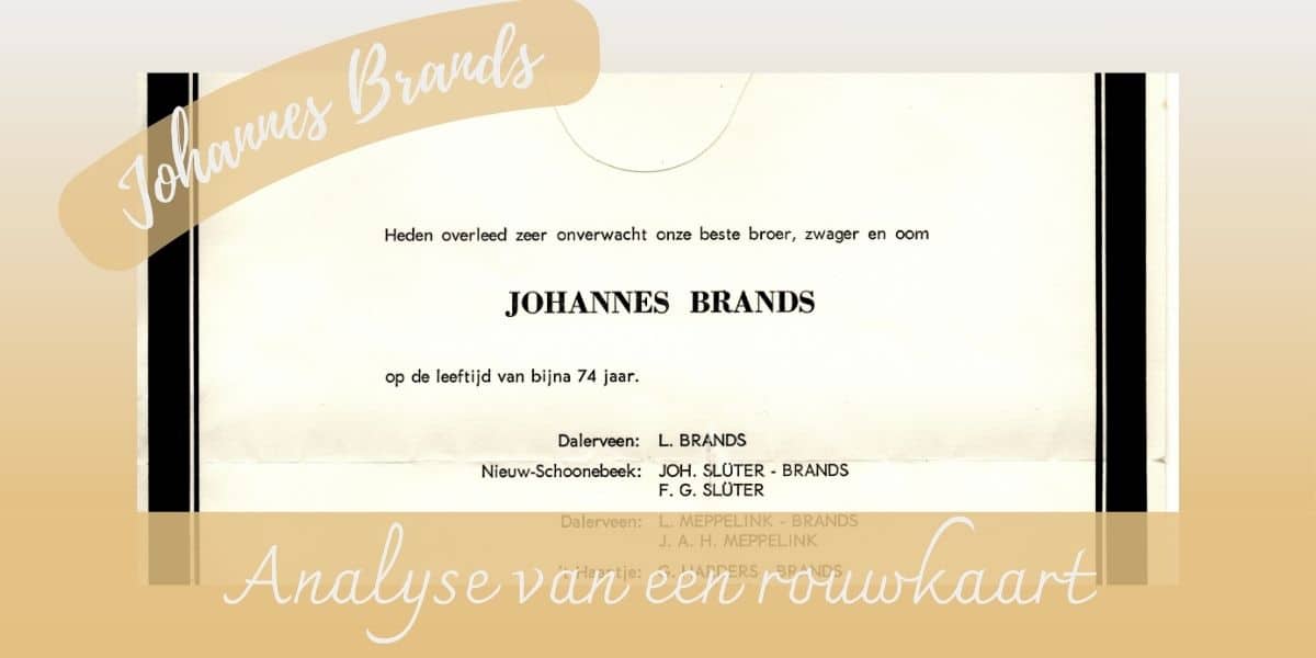 Analyse rouwkaart Johannes Brands