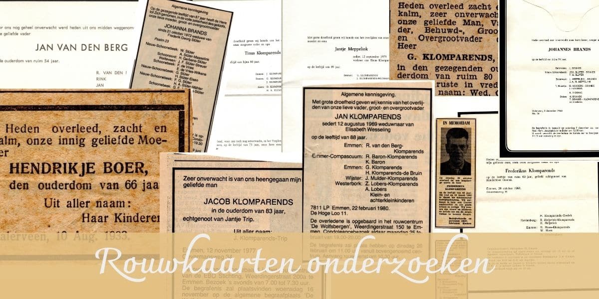 Rouwkaarten aan de stamboom – Hoe onderzoek je rouwkaarten?